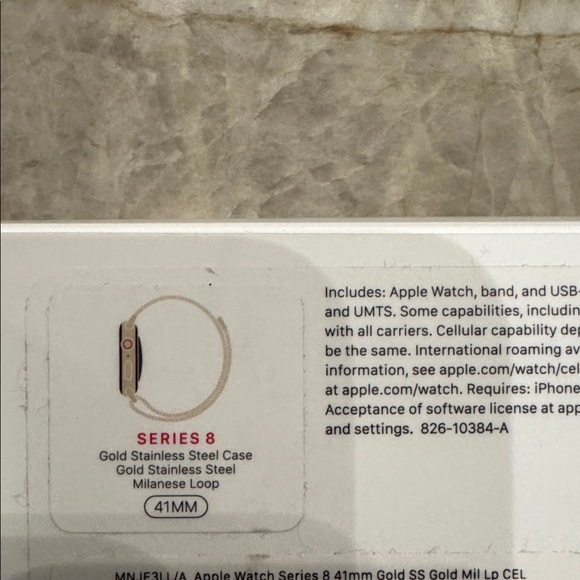 Apple Watch Series 8 GPS + Cellular Stainless Steel Case Gold 41mm Milanese Loop - Picture 10 of 12